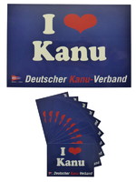 Aufkleber "I Love Kanu", 10,5 x 14,8 cm