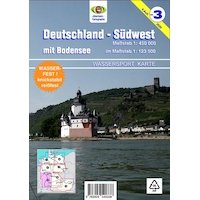 Wassersport-Wanderkarte / Deutschland Südwest