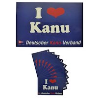 Aufkleber, I Love Kanu, 10,5 x 14,8 cm